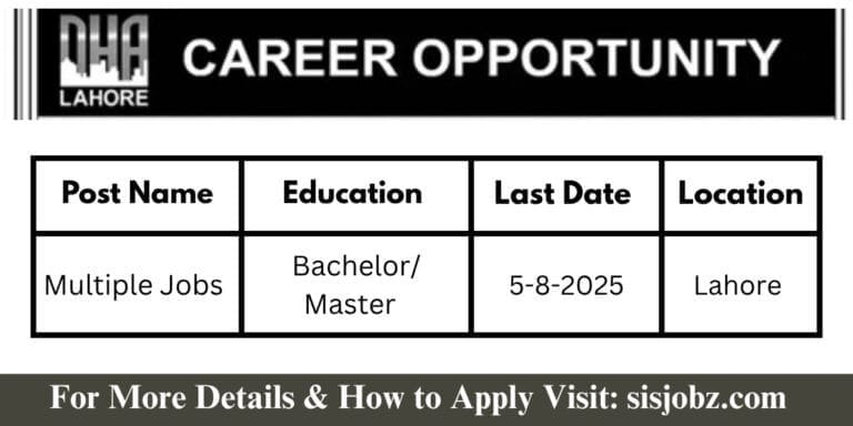 DHA Lahore Jobs 2025