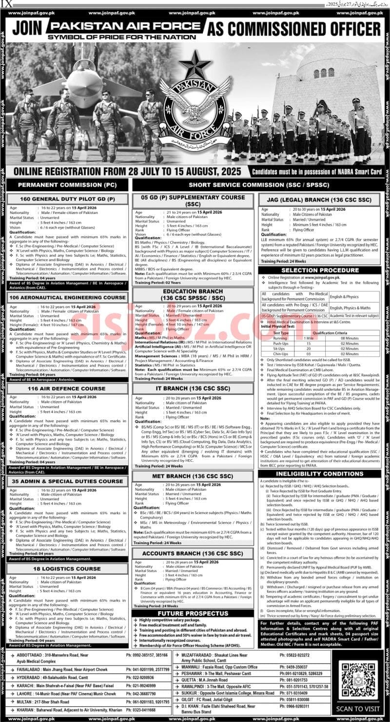 Join PAF as GD Pilot Commission Jobs Advertisement 2025