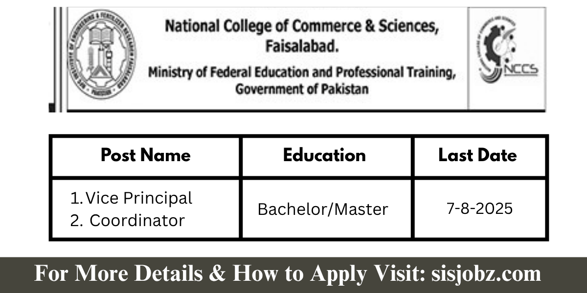 National College of Commerce & Sciences Faisalabad Jobs 2025