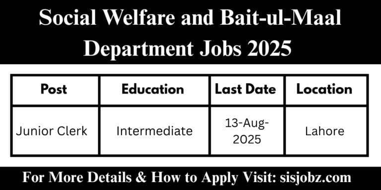 Social Welfare and Bait-ul-Maal Department Jobs 2025