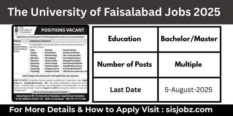 The University of Faisalabad Jobs 2025