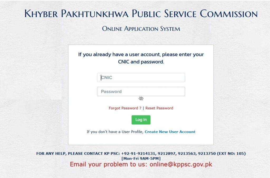 apply.kppsc.gov.pk Login